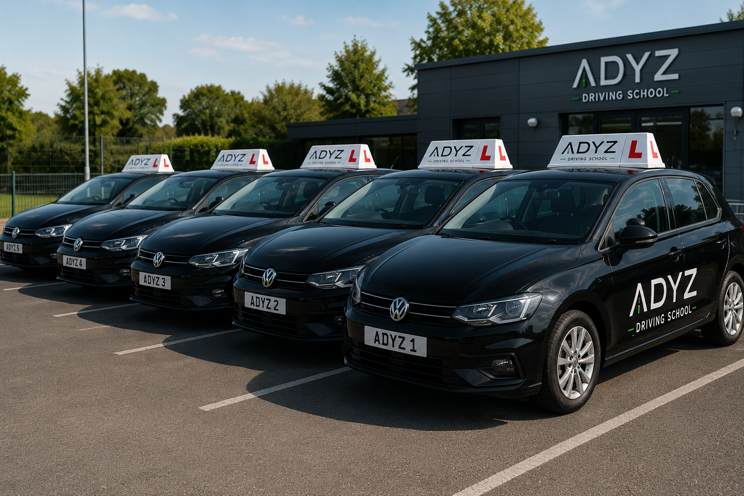 ADYZ Driving School branded car fleet