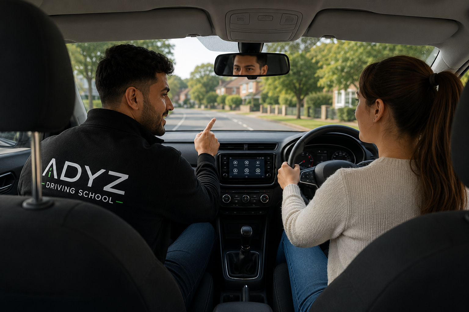 ADYZ instructor teaching a learner driver during a lesson